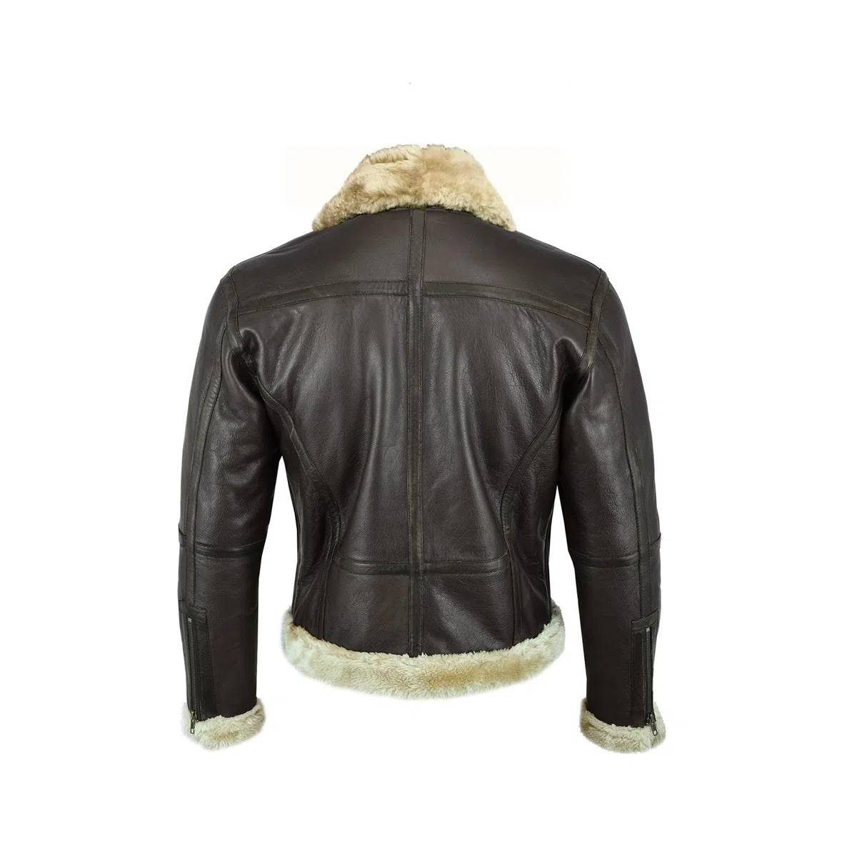 Leatherick Uomo Marrone Aviator Vera Pelle di capra Pelle Shearling Stile Vintage Bomber Giacca Volante
