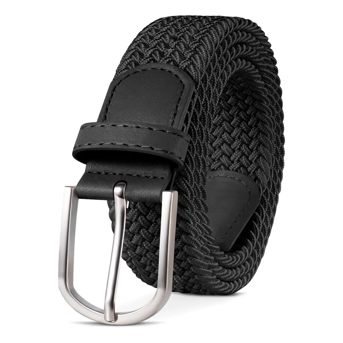 TANGCHAO Cintura Elastica Intrecciata per Uomo e Donna Cinturino Elastica Intrecciata con Fibbia in Lega di Zinco 33mm (1.25") Colori Multipli