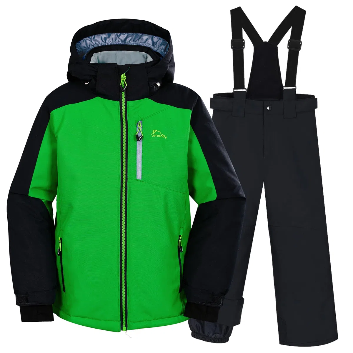 SMONTY SNOWER - Tuta da sci per ragazzi, con cappuccio rimovibile, extra caldo, invernale