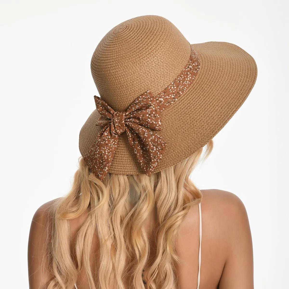 Gajaous Cappelli di Paglia da Spiaggia per Donne, Cappello Estivo da Spiaggia UV, Cappello di Paglia Pieghevole con Ampia Tesa per Ragazze