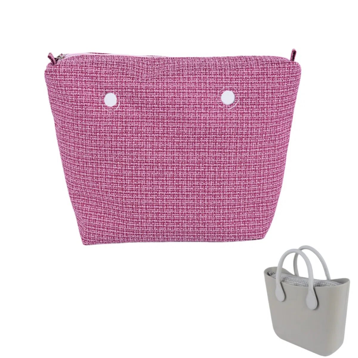 Generico 1 pz Inserto Organizer Interno in lino intrecciato per O Bag con Tasca con Cernieraper Accessori di Ricambio Classic Mini Obag,Borsa vintage in lino intrecciato (Rosso porpora, Mini)