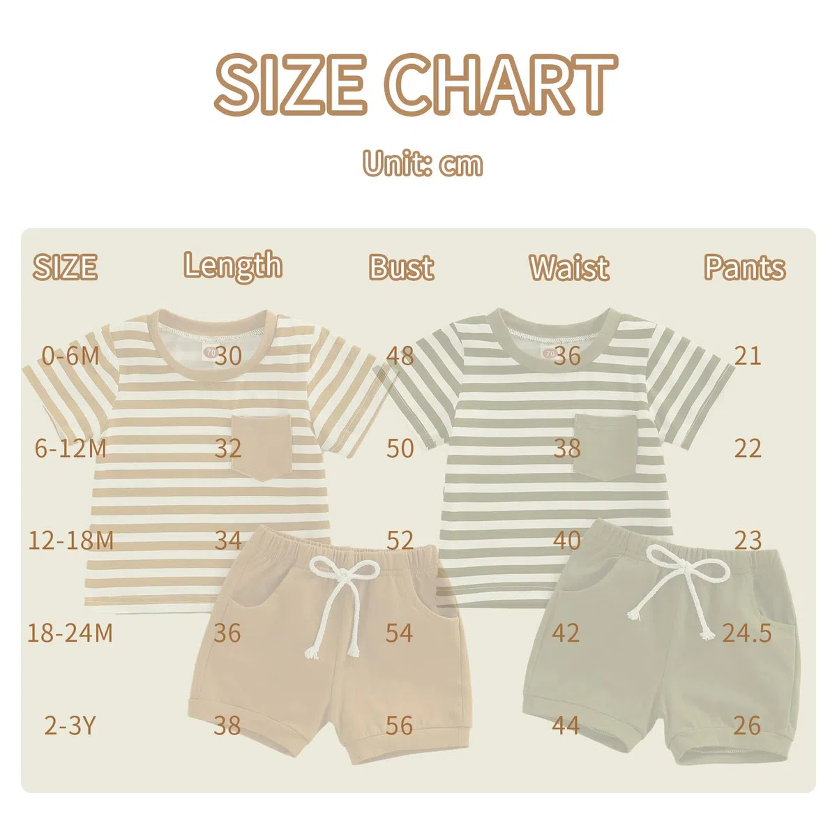 2 Pezzi Completi per Bambino Neonato Set di Vestiti Estivi Maglietta Top da Maniche Corte e Pantaloncini con Tasca Felpa Tuta per Bambini