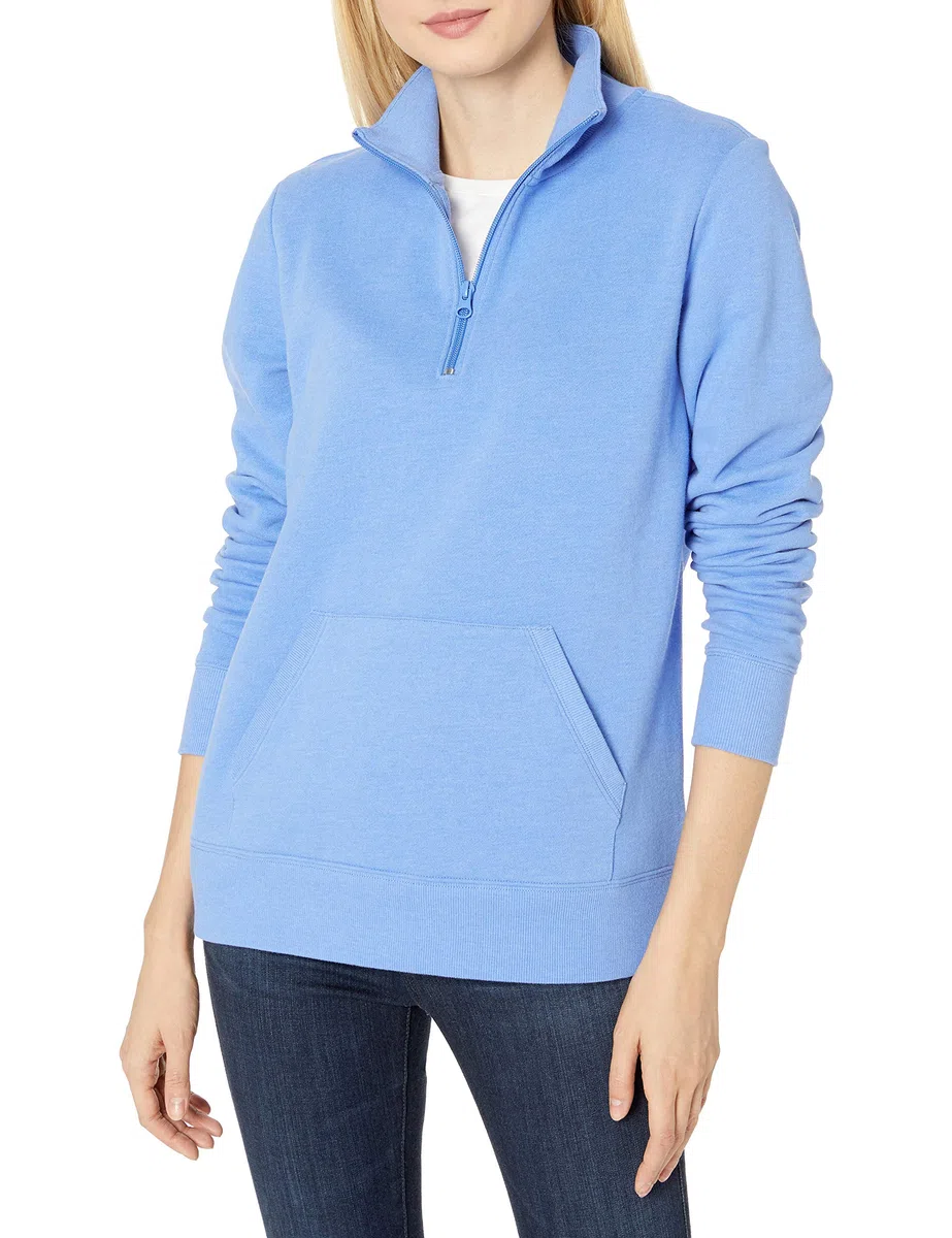 Amazon Essentials Maglione a Maniche Lunghe in Pile con Cerniera a un Quarto (Disponibile in Taglie Forti) Donna