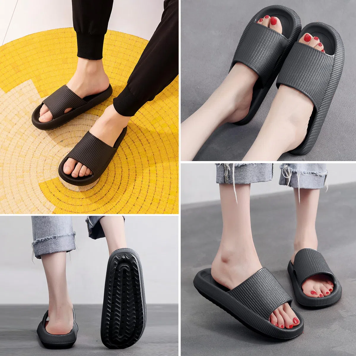 QJJQ Ciabatte Donna Uomo Comode Slide Nuvole Ultra Morbide Casa Pantofole Sandalo Estive Antiscivolo da Mare Spiaggia Piscina