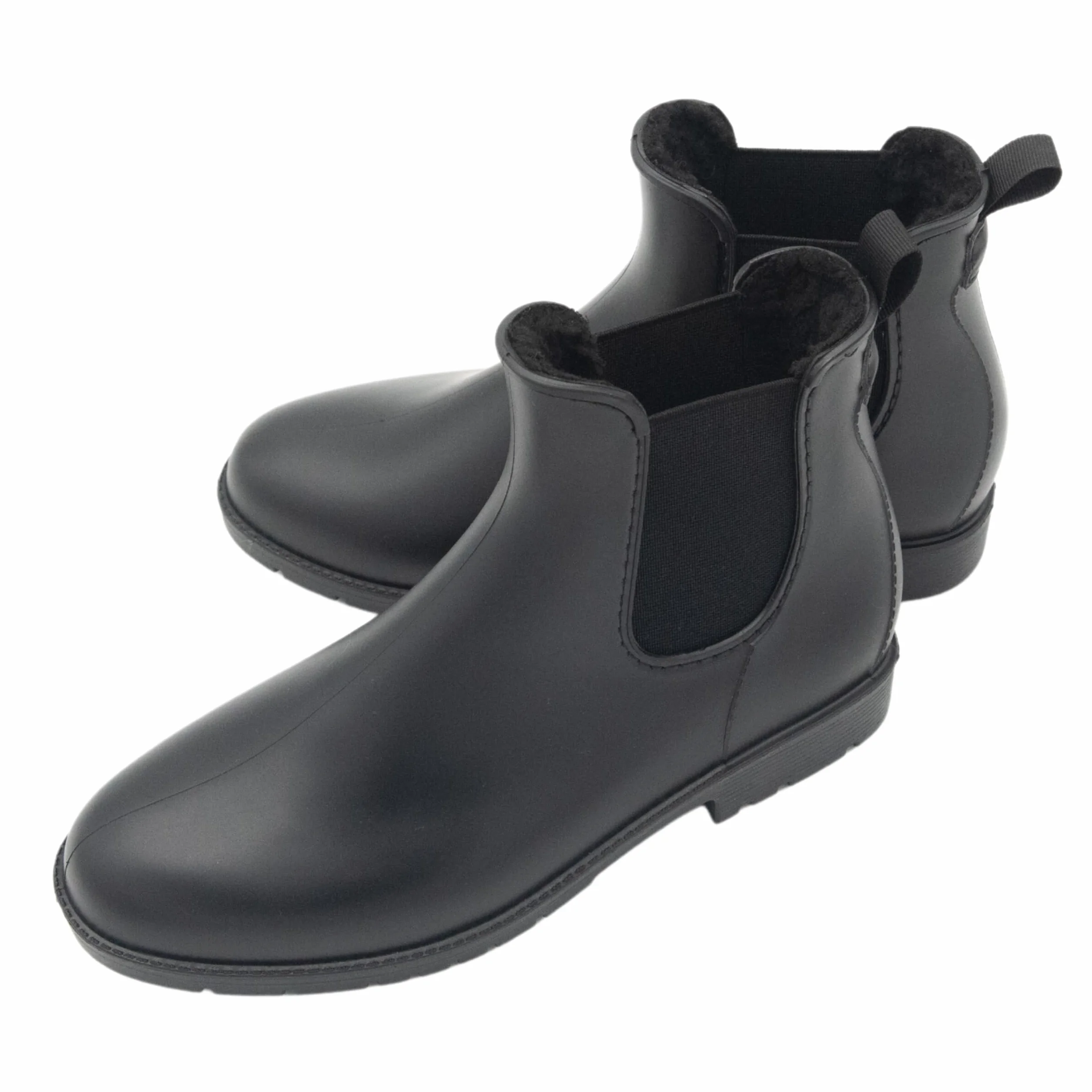 PFIFF Stivaletti Jodhpur in PVC con fodera interna, stivali invernali foderati, neri, per bambini e donne, 29-42