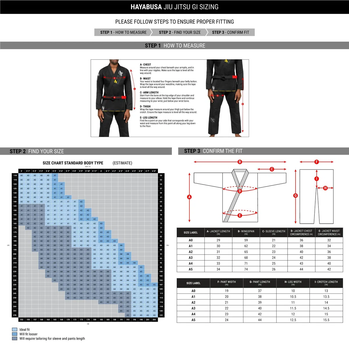 Hayabusa Ascend - Gi leggero per adulti Jiu Jitsu BJJ