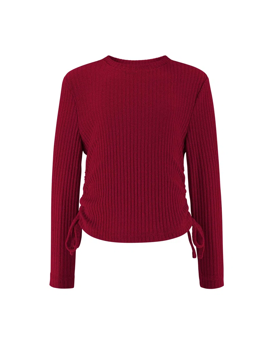 Arshiner Ragazze Manica Lunga Coulisse Bambini T-Shirt Slim Collo Rotondo Elegante Casual Autunno Inverno Magliette per Ragazza 5-15 Anni