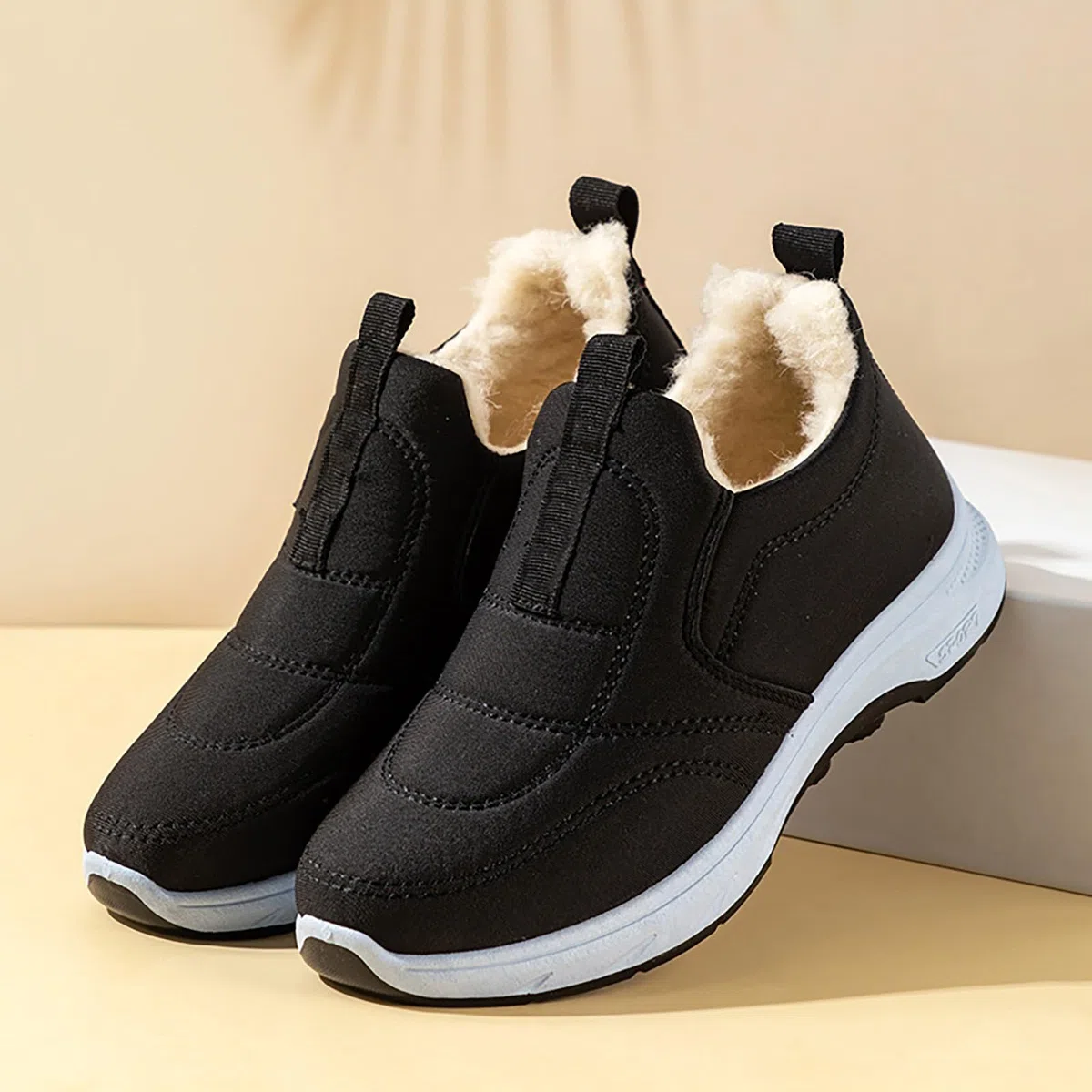Generisch Sneaker da uomo e donna, scarpe sportive invernali, comode, antiscivolo, ortopediche, leggere, stivali corti, slip-on larghi, stivali corti invernali