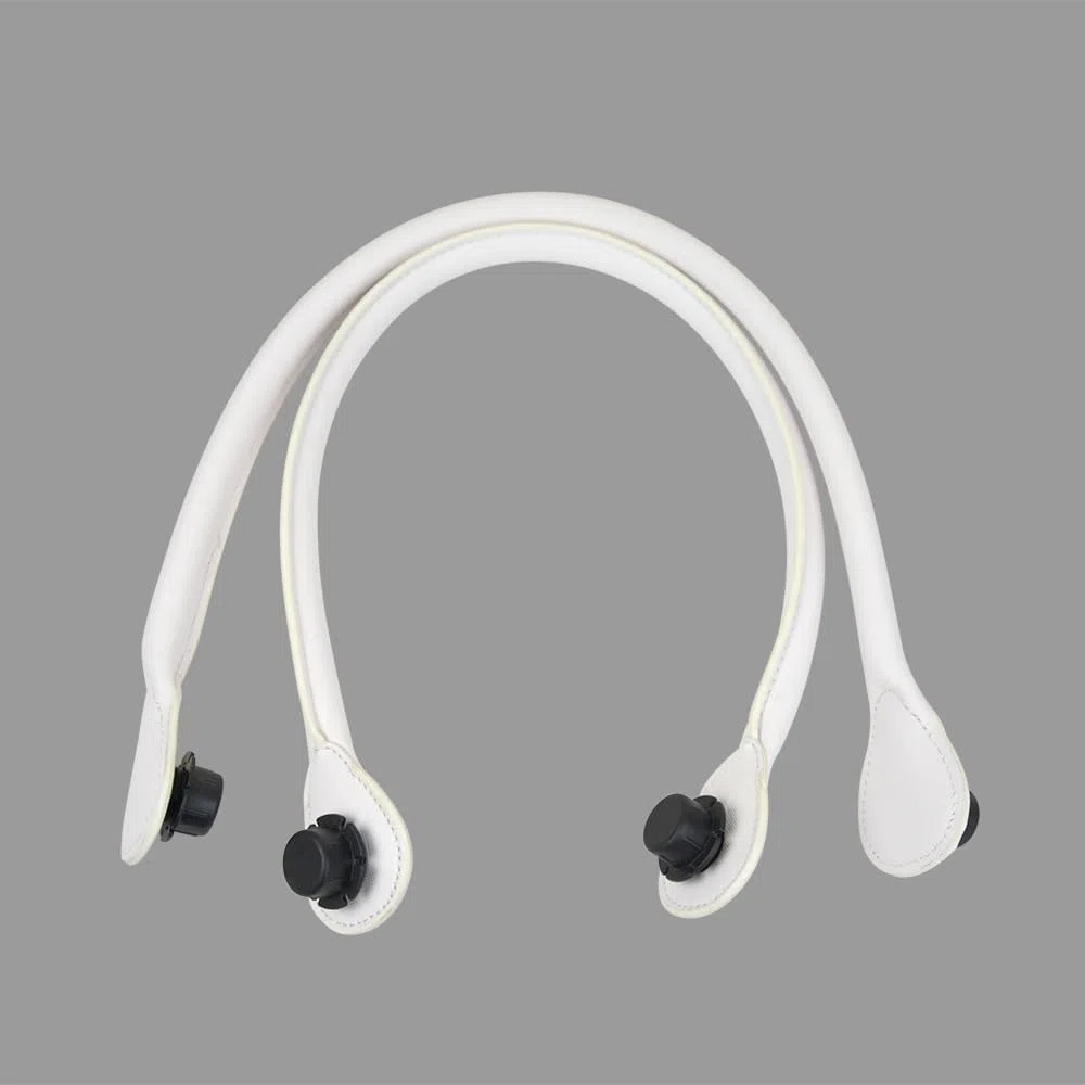 Nuovo 1 paio di manici corti e lunghi in pelle PU rotondi per Obag Classic Mini O bag accessori di ricambio per tracolle. (Bianco 68 cm)