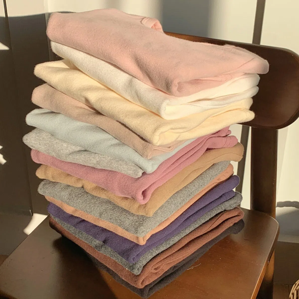Camicia termica per bambini in cotone pantaloni abiti 2 pezzi girocollo maniche lunghe maglione intimo pantaloni atletici set ragazzi ragazze tinta unita spesso caldo pullover felpe vestiti