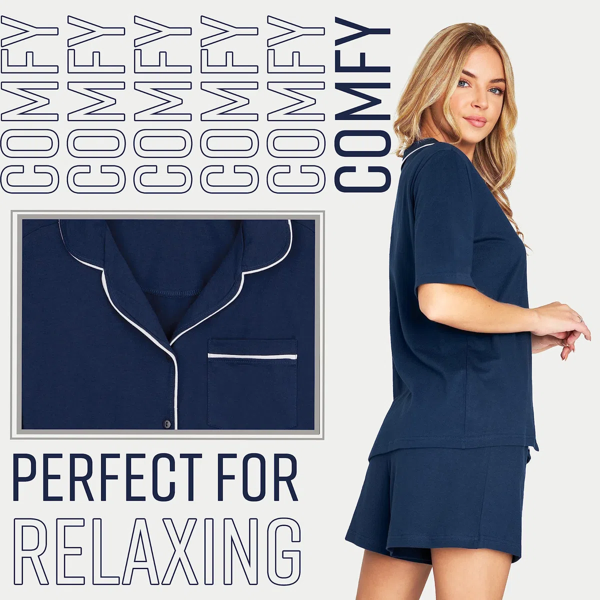 CityComfort Pigiama Donna Cotone con Bottoni Set 2 Pz Pigiami Donna Estivi Corti Comodo Abbigliamento da Casa Idee Regalo