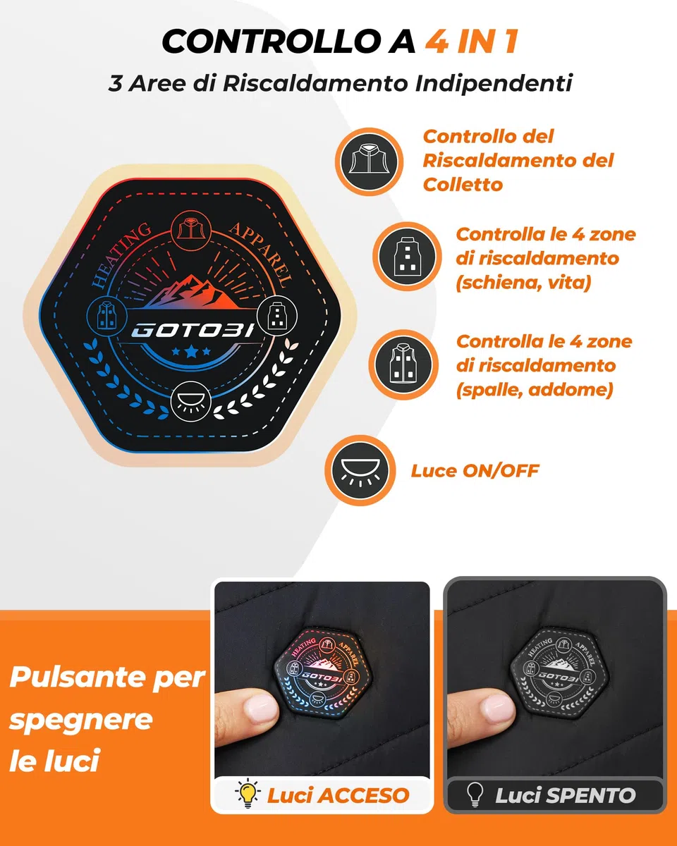 Gilet riscaldabile, da donna, con power bank, 16000 mAh, 7,4 V, 9 zone di riscaldamento, interruttore intelligente 4 in 1, con design di illuminazione, gilet riscaldato, per lavoro all'aperto,