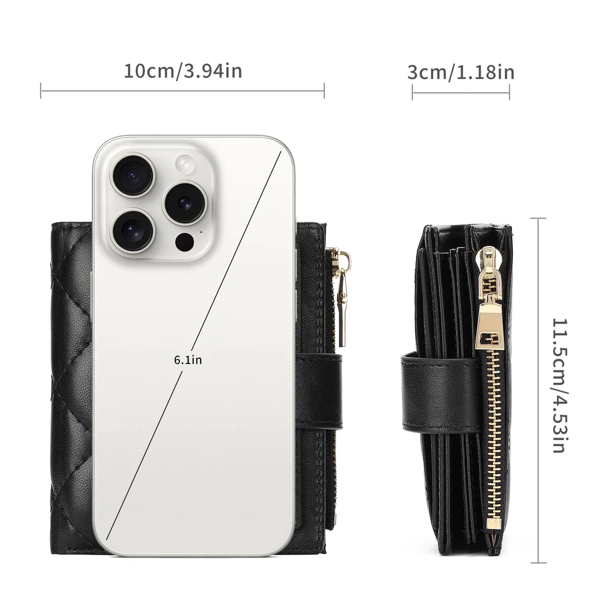 GAEKEAO Portafoglio Piccolo Donna, Portamonete Donna, Porta Carte con Finestra ID Rimovibile e Scomparto per Monete con Cerniera, Portafoglio in Pelle con Blocco RFID