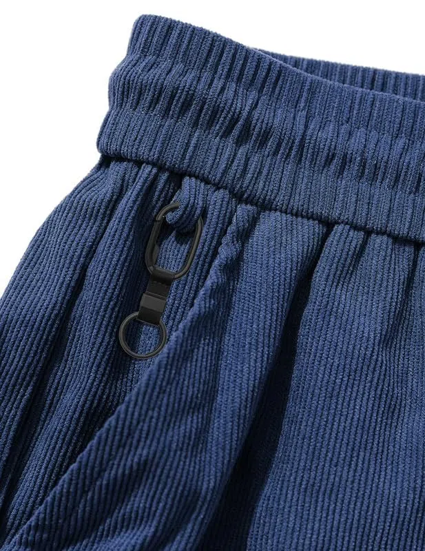 TARAINYA Velluto a Coste Pantaloncini Uomo Cotone Coulisse Estivi Causal Pantaloni Corti Uomo con Tasche