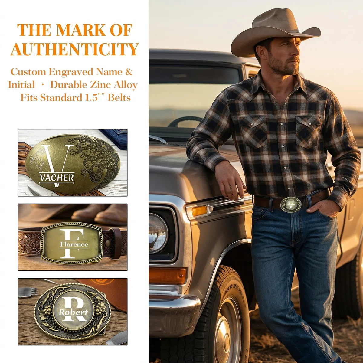 Fibbia per cintura personalizzata per uomo, fibbie per cintura da cowboy personalizzate, fibbie occidentali per papà e fidanzato