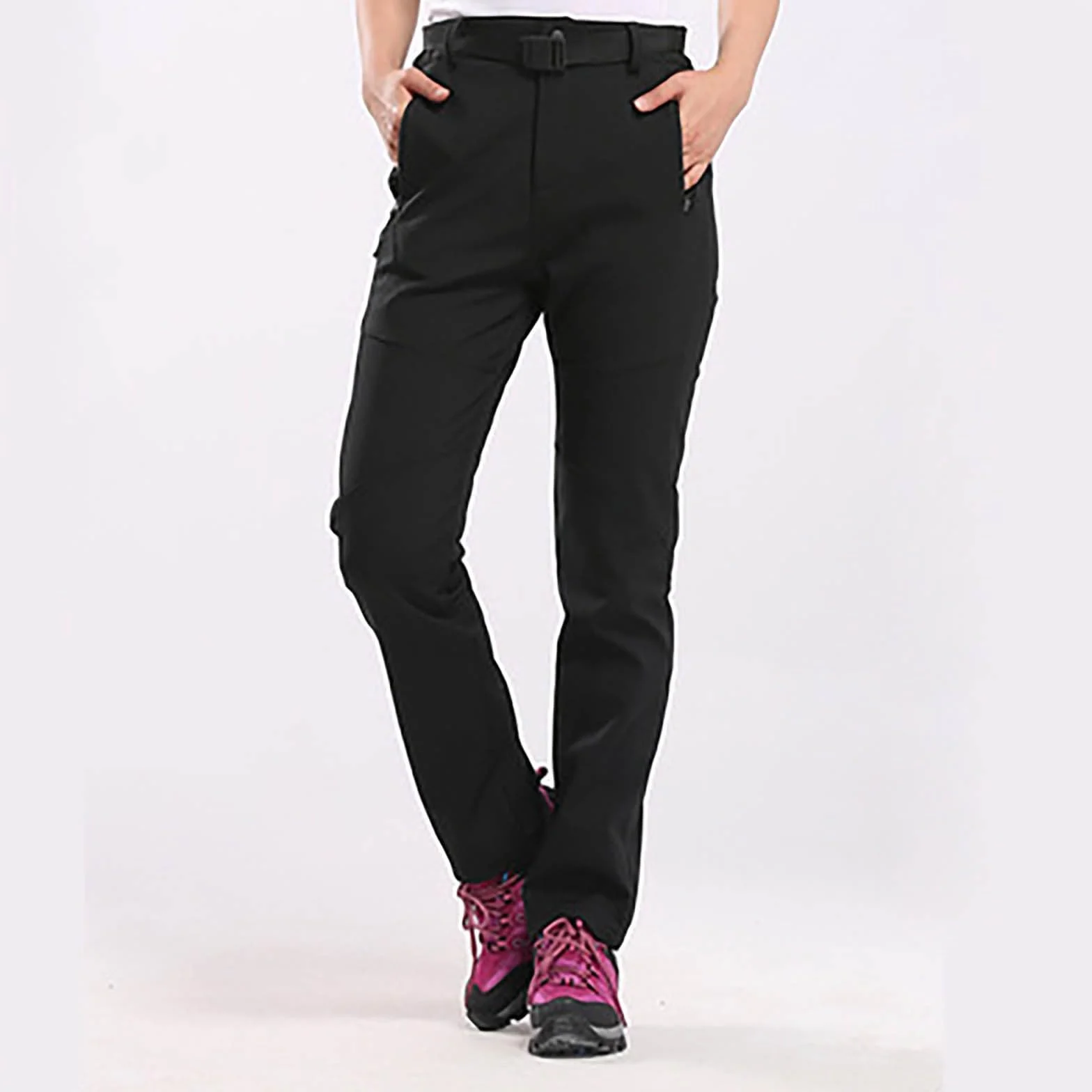 Generisch Pantaloni da trekking da donna, impermeabili, in softshell, imbottiti, da trekking, in softshell, termici, per attività all'aperto, da snowboard, da sci, da caccia, con tasche