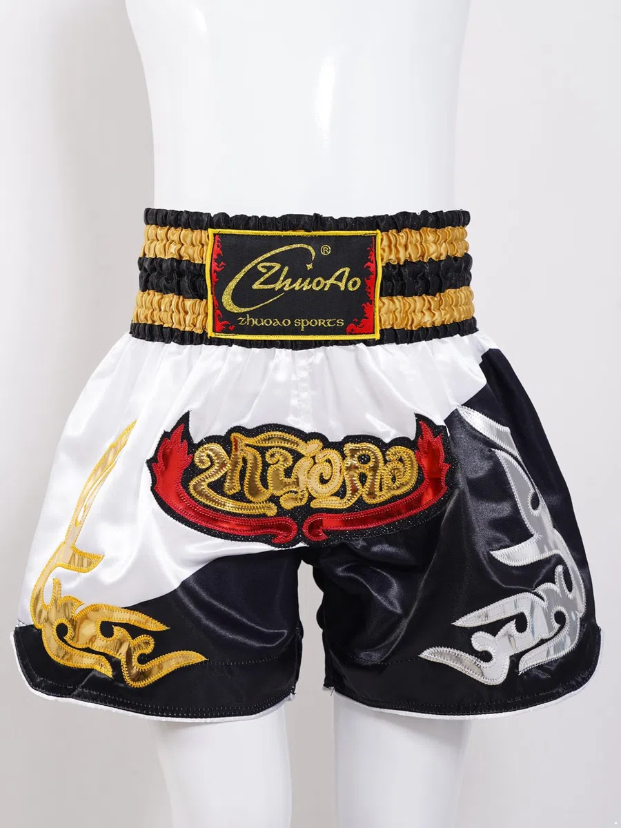Runhomal Pantaloncini da boxe da combattimento, da ragazzo, MMA, Kic-Boxing, fitness, allenamento con combattimento, sport, kick boxe, allenamento Grappling Muay Thai