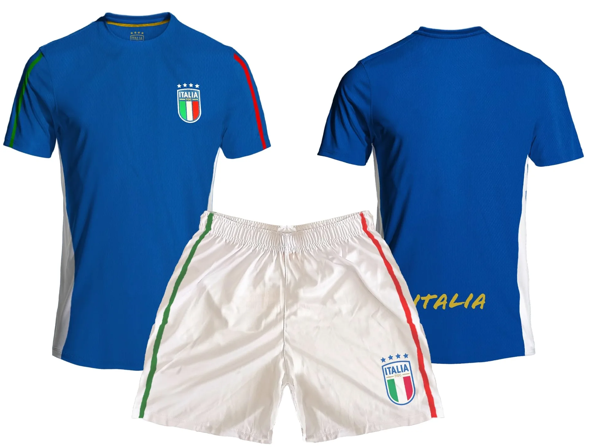 Kit Calcio Bambino - Forza Azzurri. Maglia e pantaloncini calcio. Completo calcio bambino Vestibilità Regular