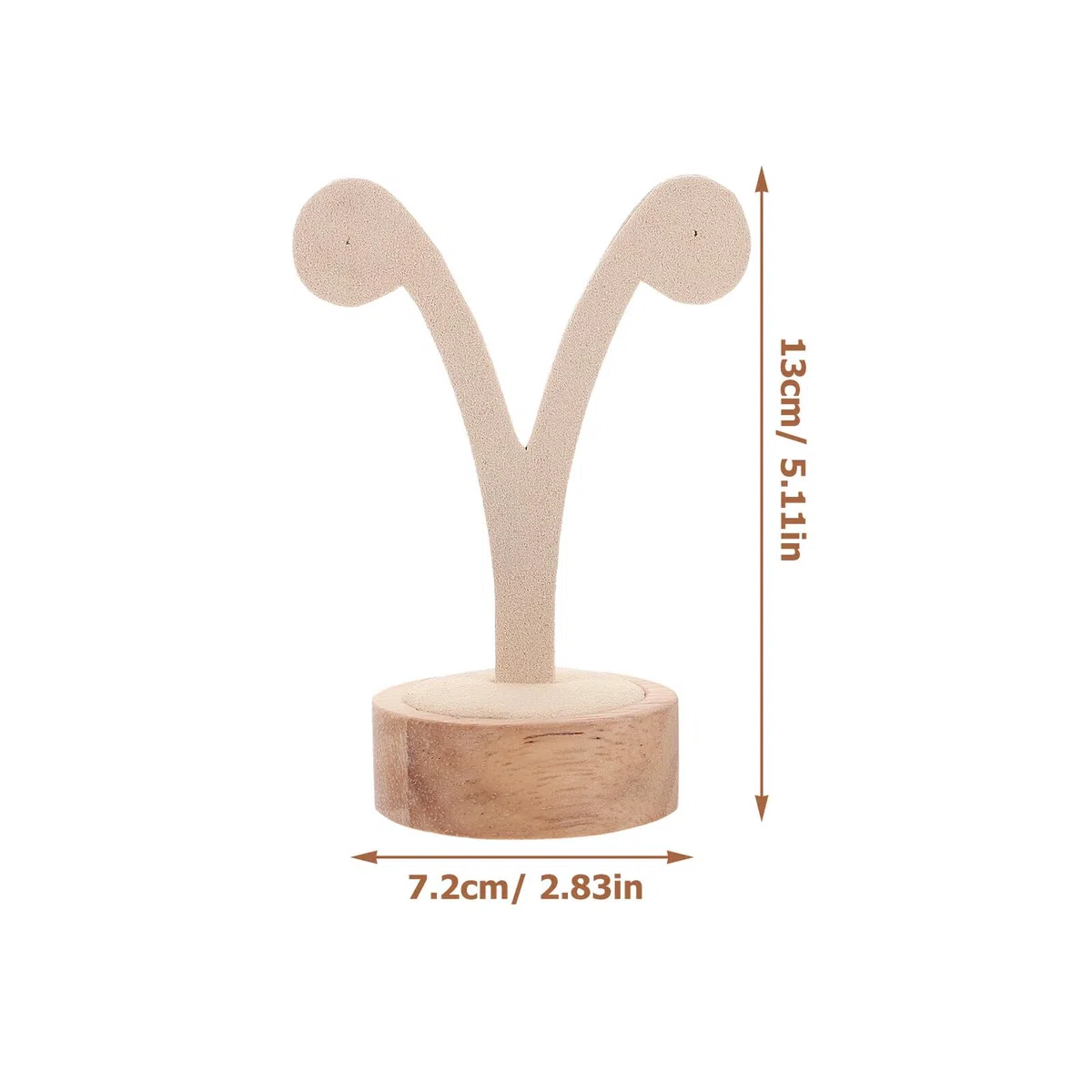Espositore Base Beige per Orecchini a Y in Ferro e Legno Organizer Orecchini Versatile 3 Pezzi per Collezione e Toeletta
