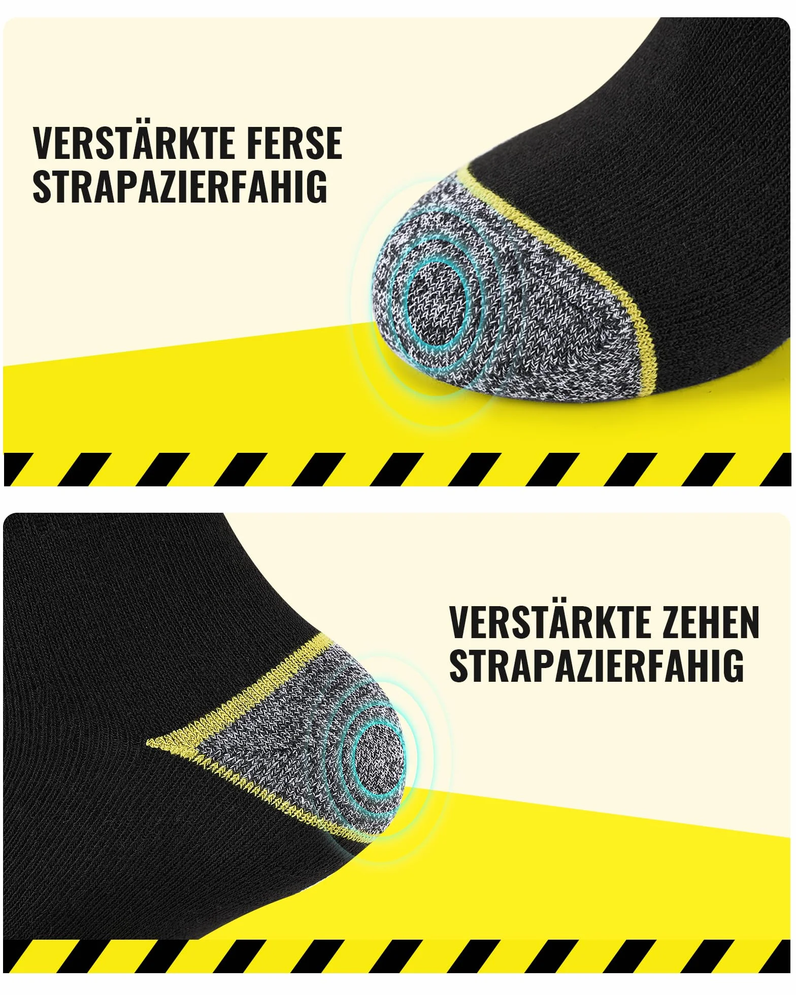 10 paia di calze e calzini da lavoro uomo, termiche, lunghe, imbottite e rinforzate, WORK Socks