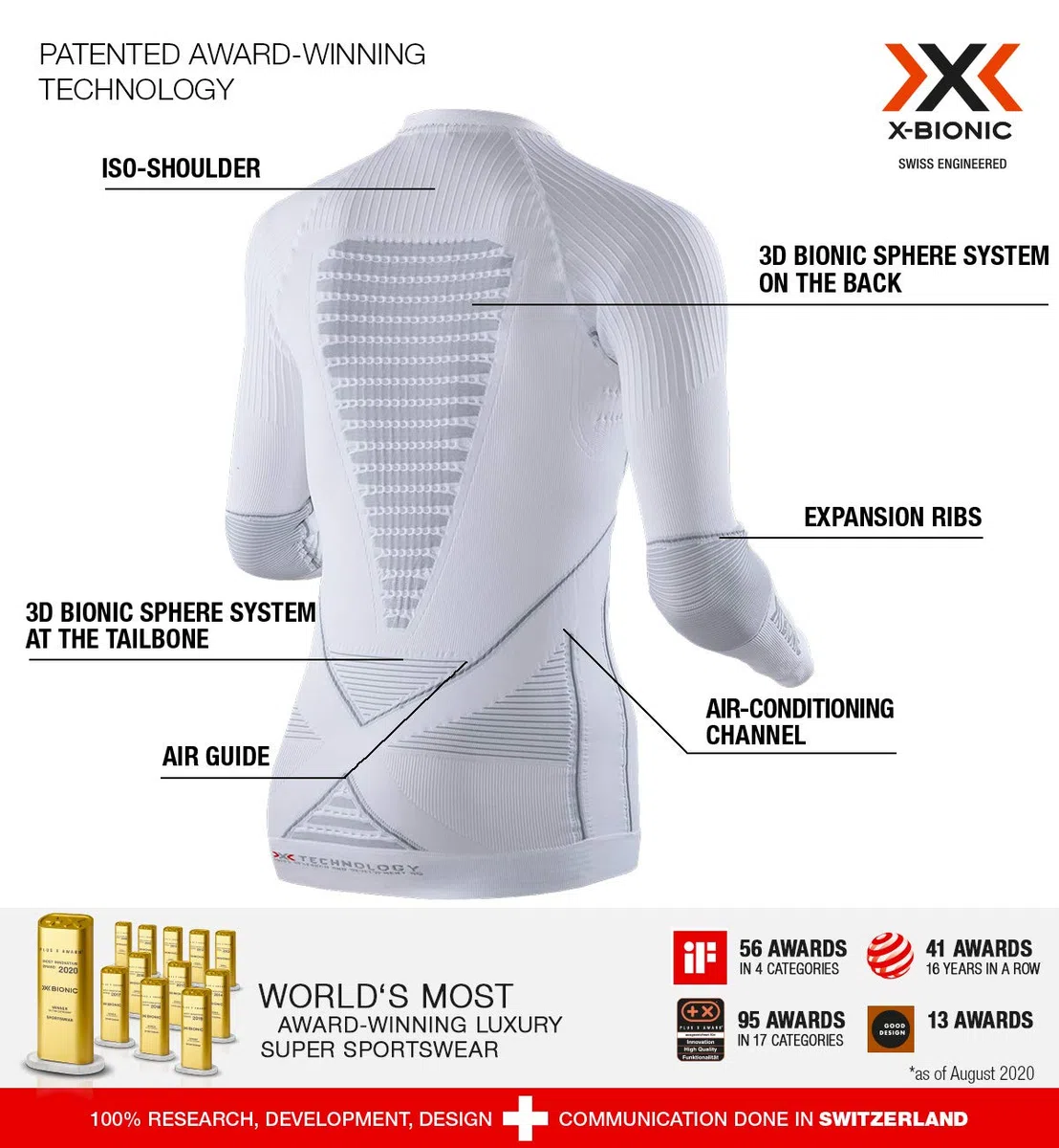 X-BIONIC Energy Accumulator Origins Long Sleeve Shirt Donna T Shirt a Compressione Maglia Top Intimo Donna