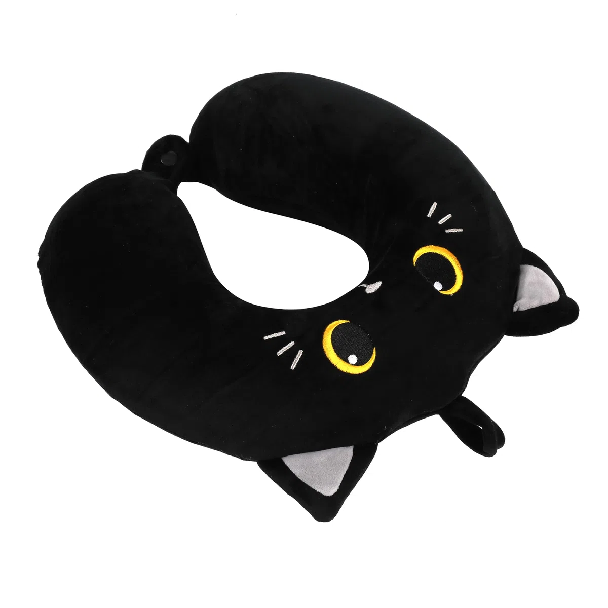 I-TOTAL® - Cuscino da Viaggio per il Collo Morbido Supporto Cervicale Divertente (BLACK CAT)