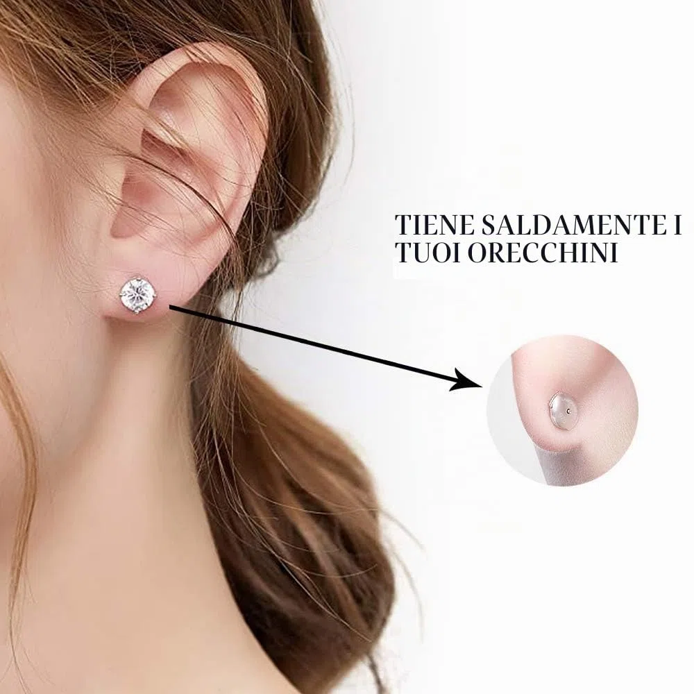 Ferma Orecchini Argento 925, Senza Nichel, Ipoallergenico, Adatto Per La Maggior Parte Degli Orecchini, 8MM*9MM, 2 Paia