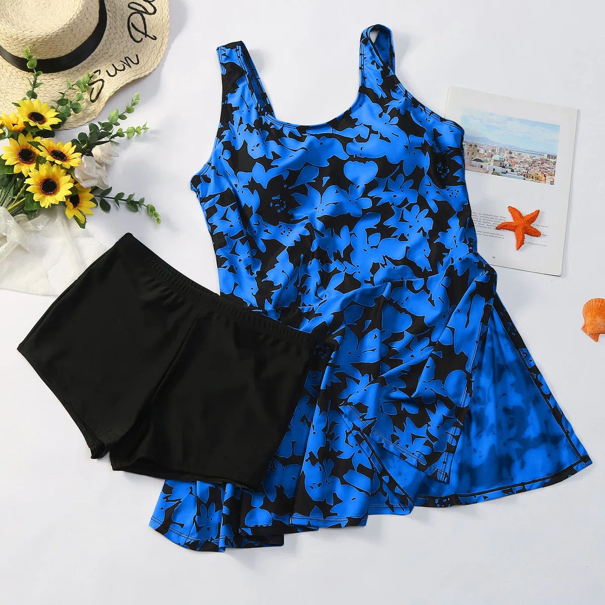 Costume Cuvy Donna 2 Pezzi Tankini Mare Bikini Costumi da Bagno Donna Taglie Forti Costumi da Bagno in Due Pezzi Top con Bikini Brasiliana Costume Intero