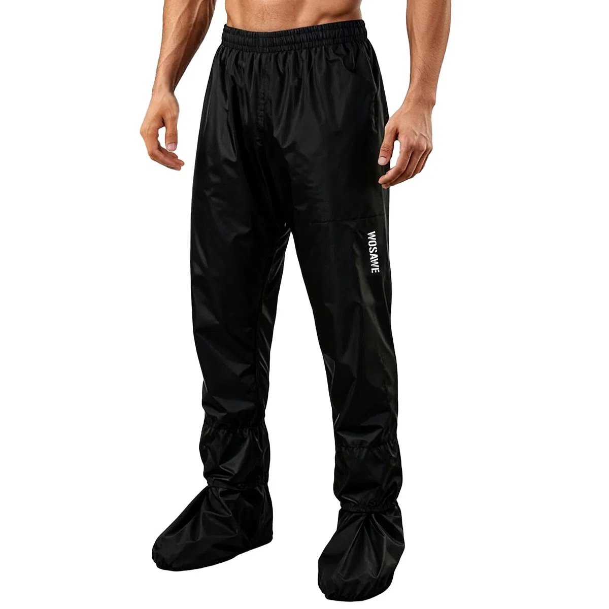 WOSAWE Pantaloni Impermeabili Unisex Leggeri Traspiranti da Moto Antipioggia Antivento Pantaloni da Trekking con Copertura per Scarpe