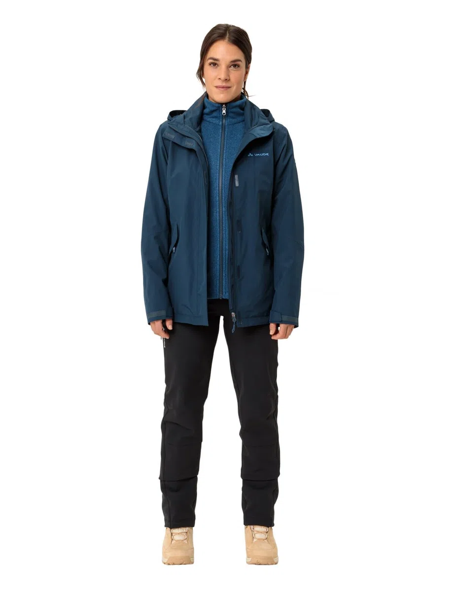 Vaude Rosemoor-Giacca 3 in 1 da Donna Doppia, Mare Scuro, 46