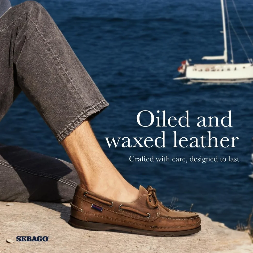 Sebago Scarpette da Barca da Uomo Schooner Crazy Horse Marrone