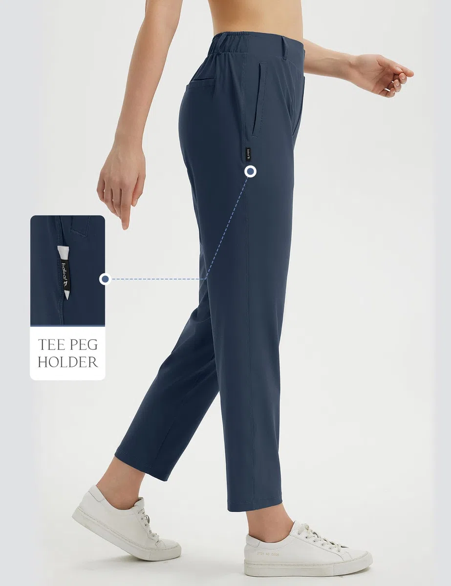 baleaf Pantaloni da golf da donna con passanti per cintura, tasche con cerniera, elasticizzati, da viaggio, lavoro, lavoro, elegante, casual, UPF 50+