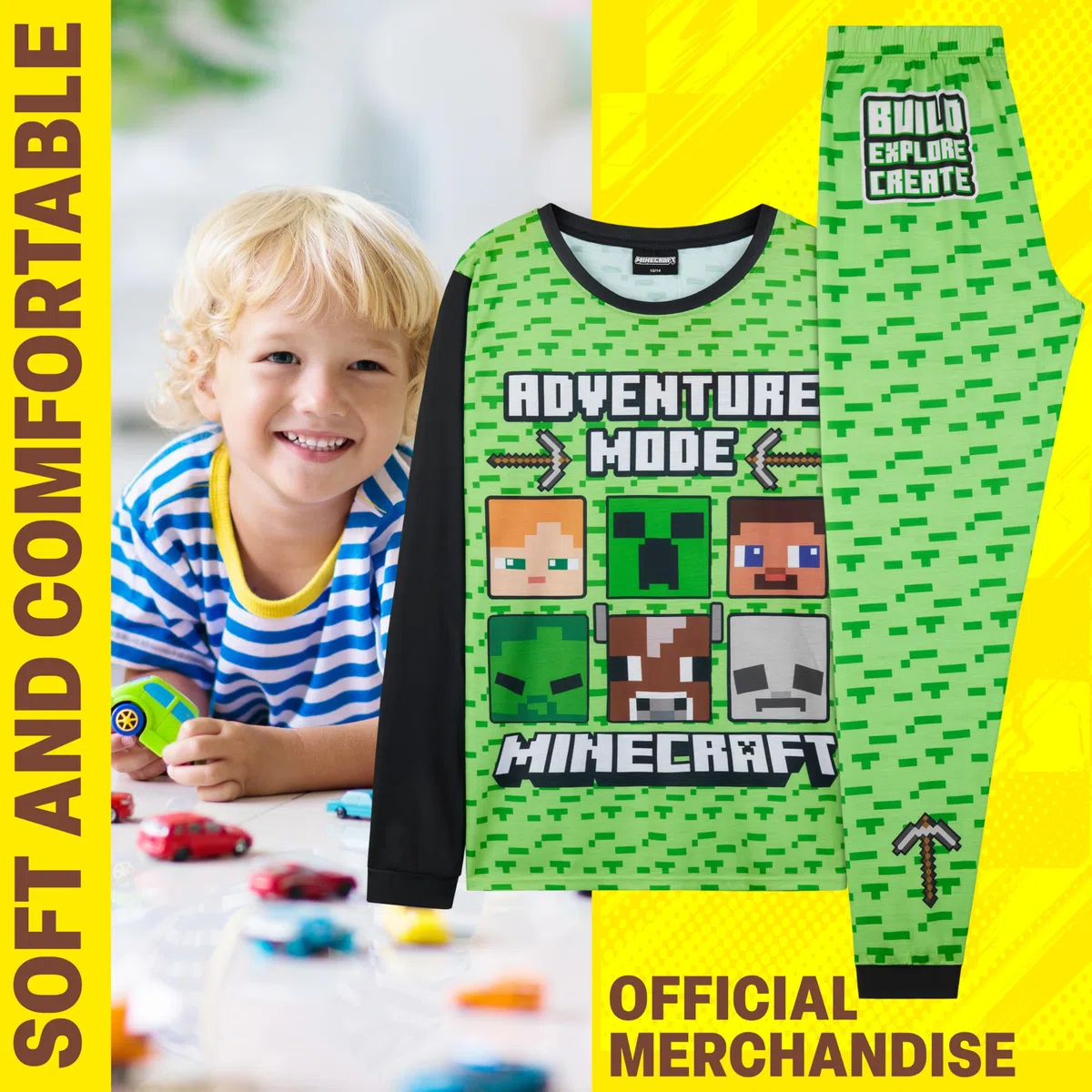 Get Trend Pigiama Bambino Set, Lungo Pigiami Bambini e Adolescenti, Accogliente Abbigliamento da Casa, Idea Regalo Ragazzo