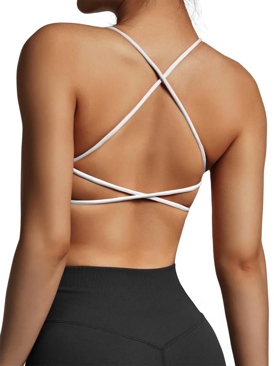 SUUKSESS Reggiseno sportivo da donna, con schiena aperta, imbottito, con spalline, per allenamento, palestra, yoga