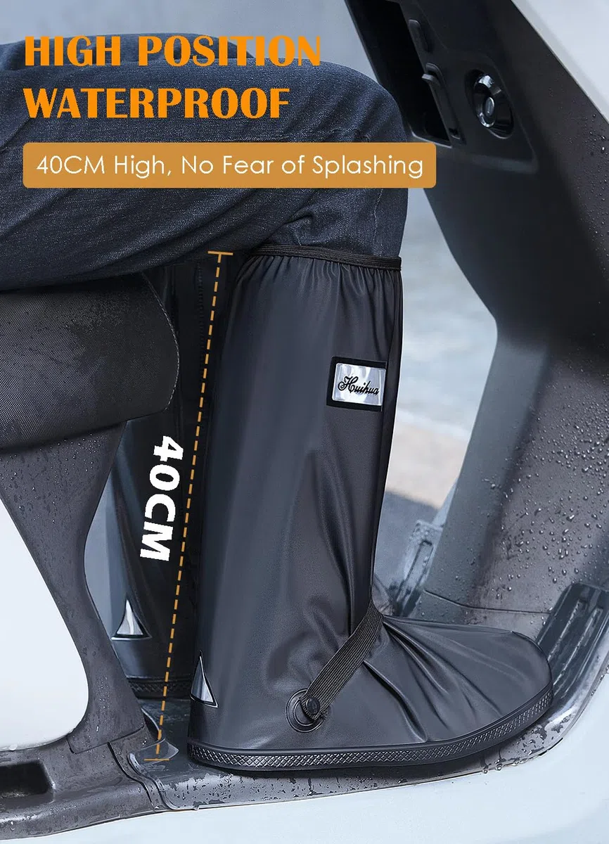 Copriscarpe Impermeabili Alti Copriscarpe Riutilizzabili Resistenti all'Acqua con Suola Antiscivolo Galosce per Pioggia Neve o Fango