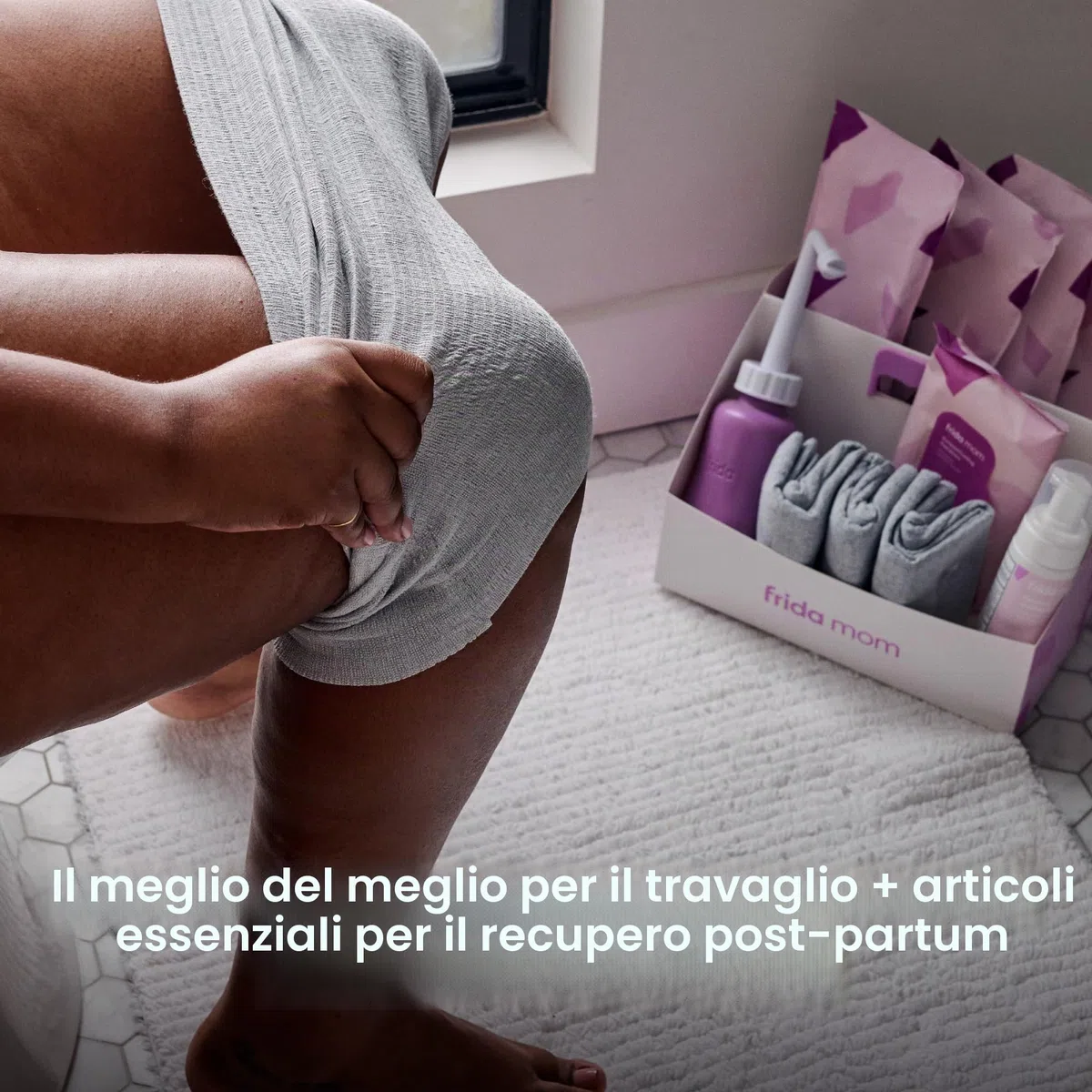 Frida Mom- Kit per il travaglio e recupero post-parto,include: Camicia da notte,Biancheria intima post-parto,Peri Bottle,Maxi assorbenti,Salviette refrigeranti,Schiuma all'amamelide,Calze antiscivolo