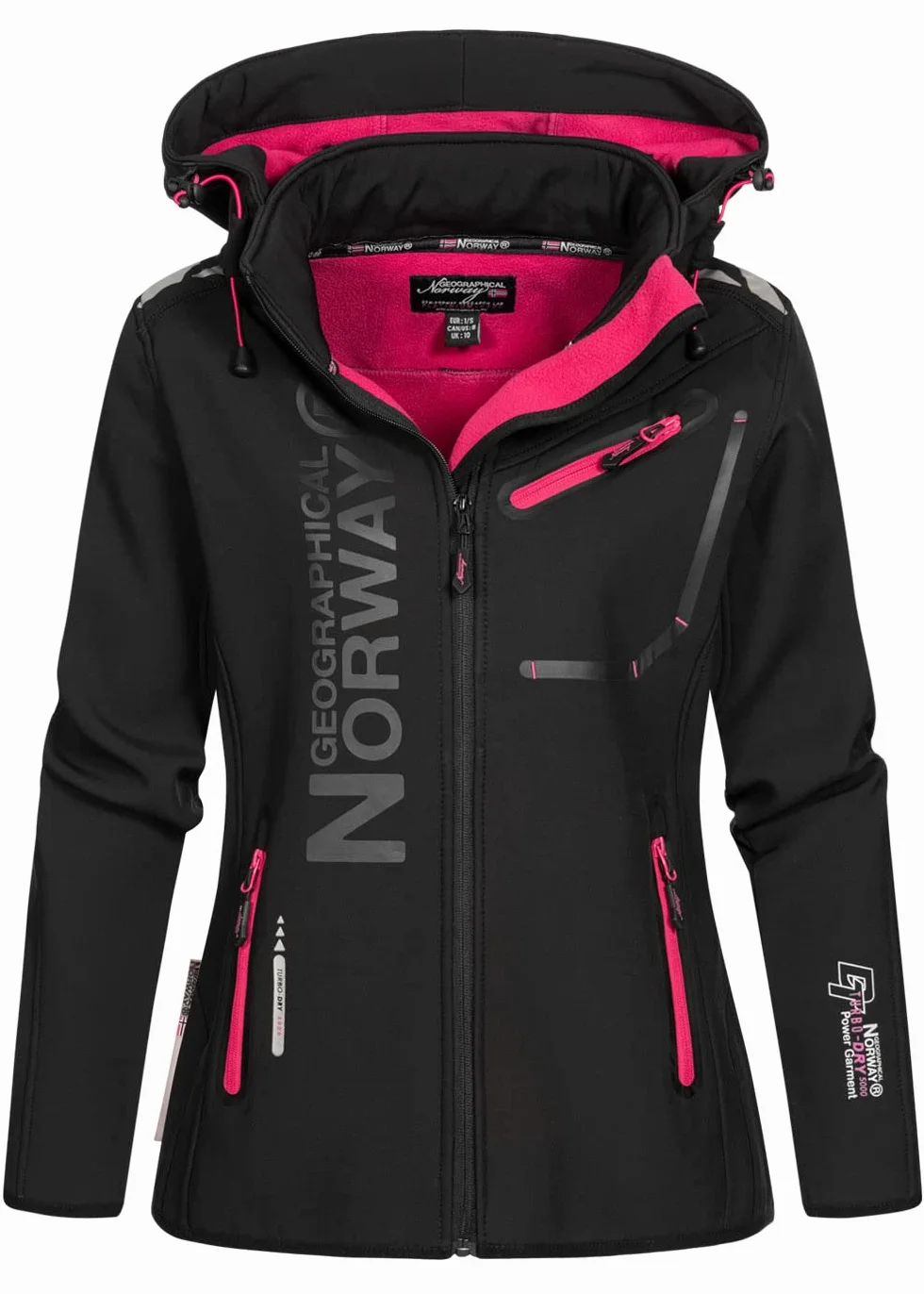 Geographical Norway Donna Softshell Giacca Esterna Romantic Turbo-Dry Cappuccio Staccabile