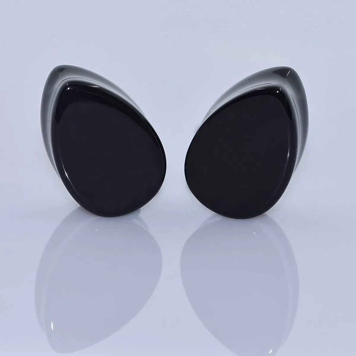 2 Pezzi Piercing Dilatatori Orecchio, Dilatatori Pietra Nero Goccia d'acqua Plug Dilatatore 10mm Piercing Gioielli
