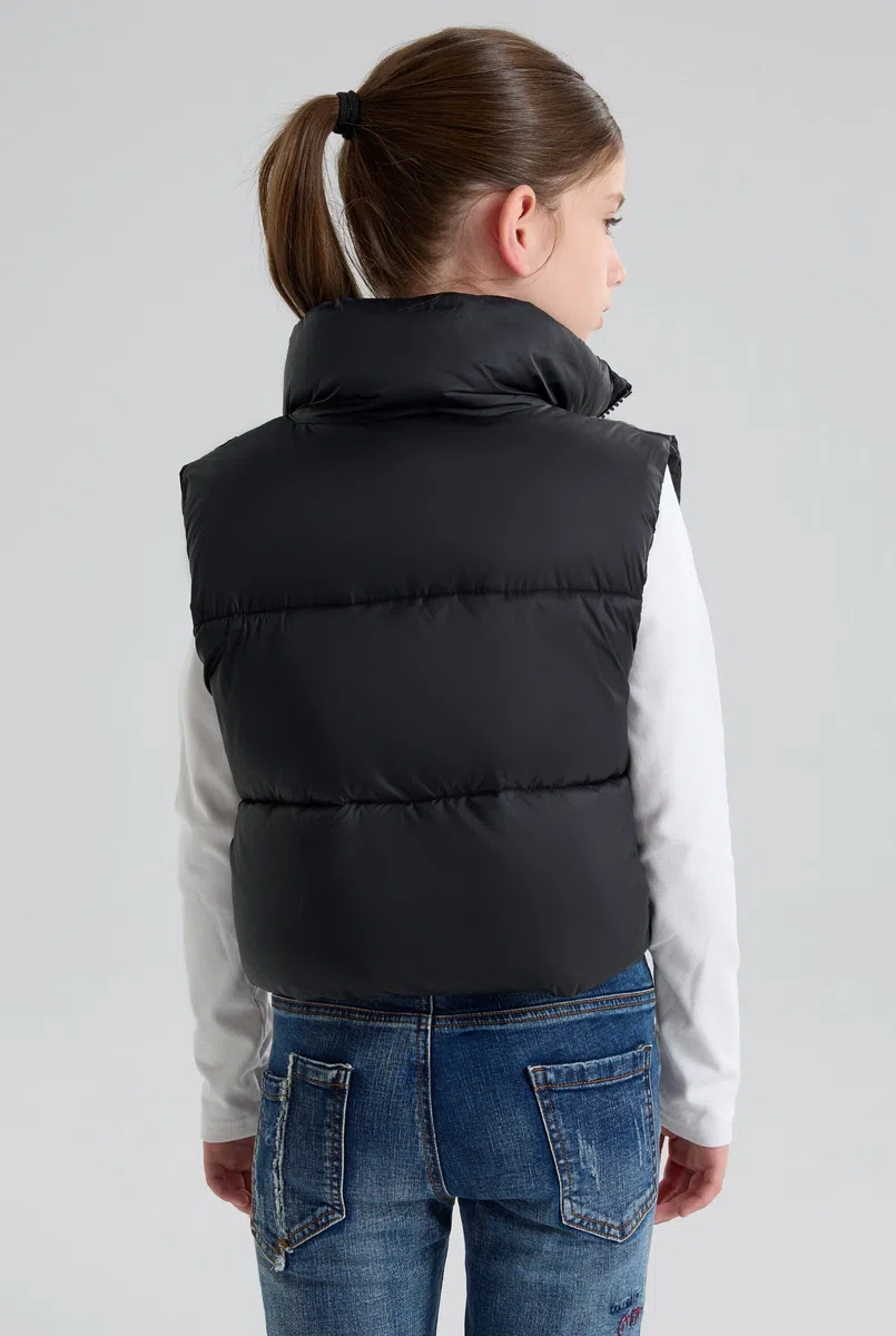SOLOCOTE Gilet Invernale per Ragazze Impermeabile Caldo Senza Maniche con Colletto Alto Cappotto per Bambini