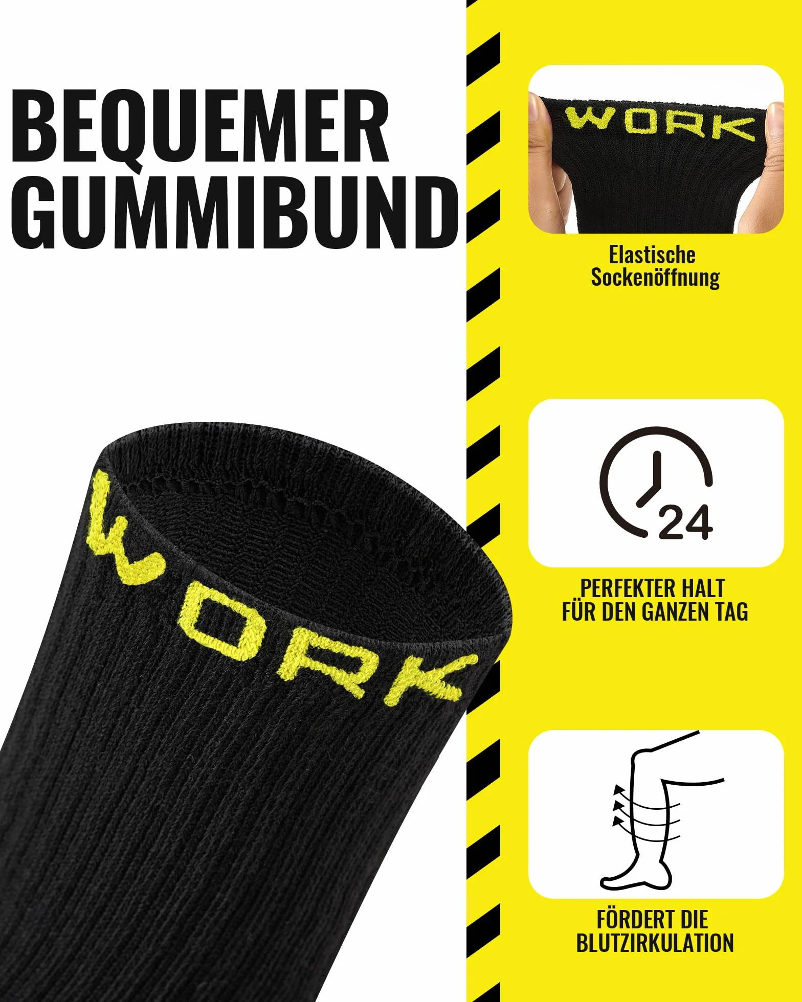 10 paia di calze e calzini da lavoro uomo, termiche, lunghe, imbottite e rinforzate, WORK Socks