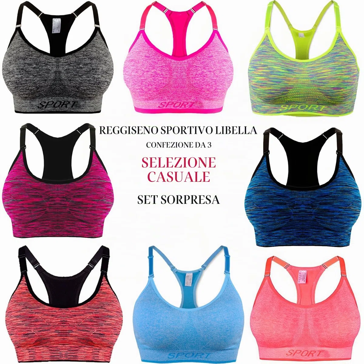 Libella Donne Reggisegno Push Up Bustier Sostegno Forte Imbottito Senza Cinturino Fitness Top di Sport 3714