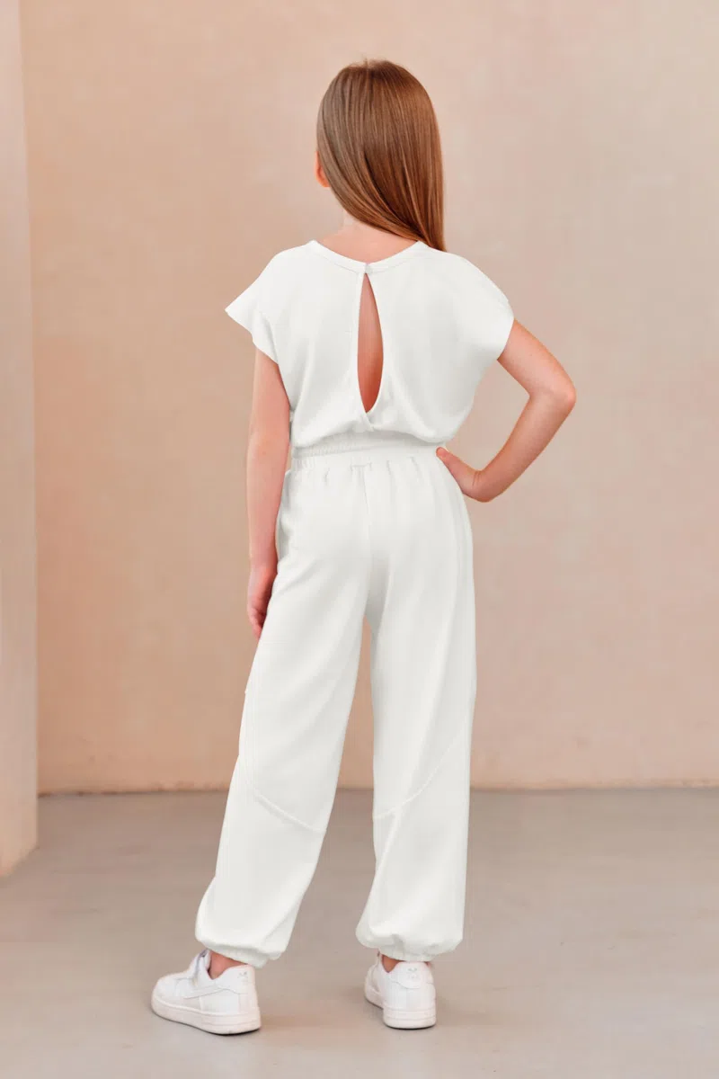 Haloumoning Tuta da bambina per bambini, alla moda, pantaloni lunghi, per ragazze, estive, a maniche corte, casual, per sport