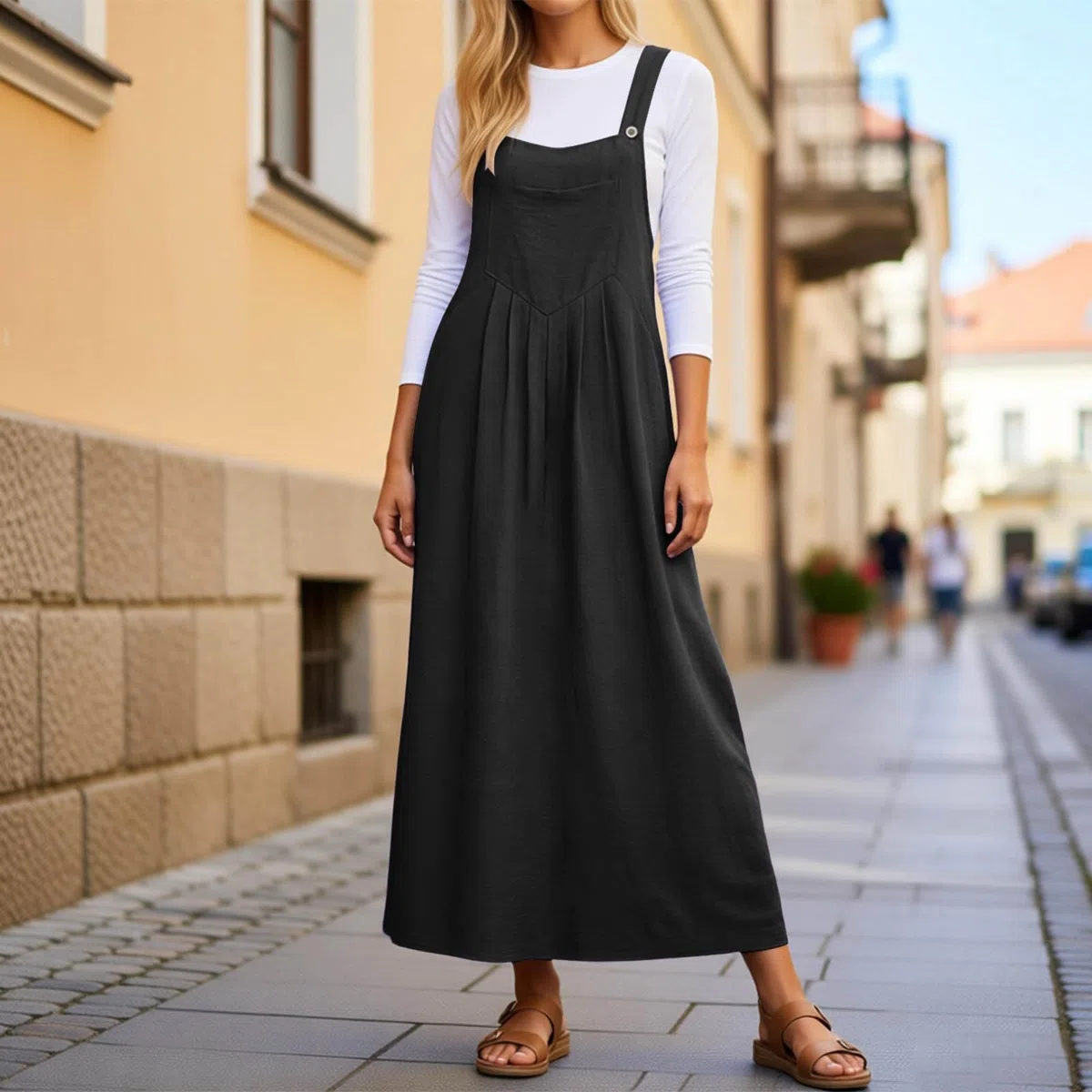 Salopette Gonna Donna Jeans Lunga Vestito Salopette Overall Senza Maniche Denim Vestiti con Tasca