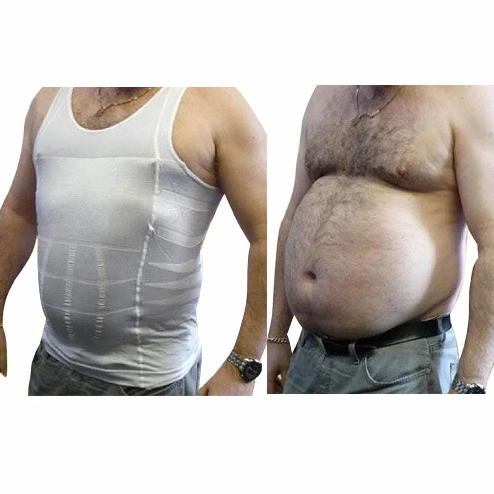 Canotta snellente da uomo, contenitiva, a compressione muscolare, Blu, XL