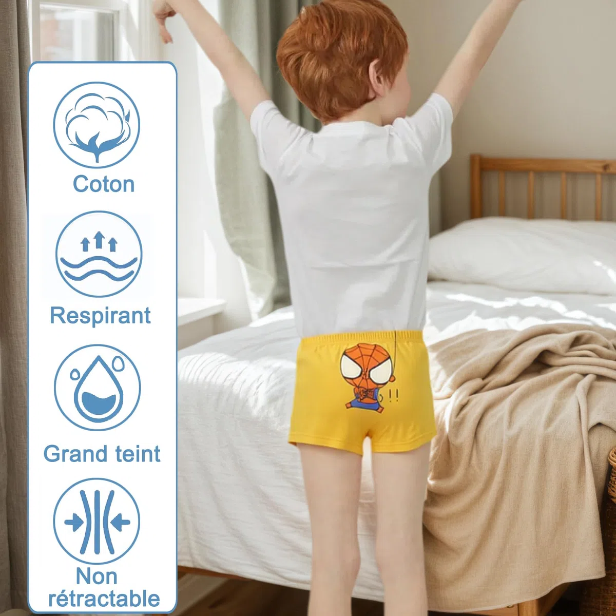 Biancheria Intima per Bambini, Boxer Morbidi e Traspiranti, per Bambini e Ragazzi, Confezione da 5