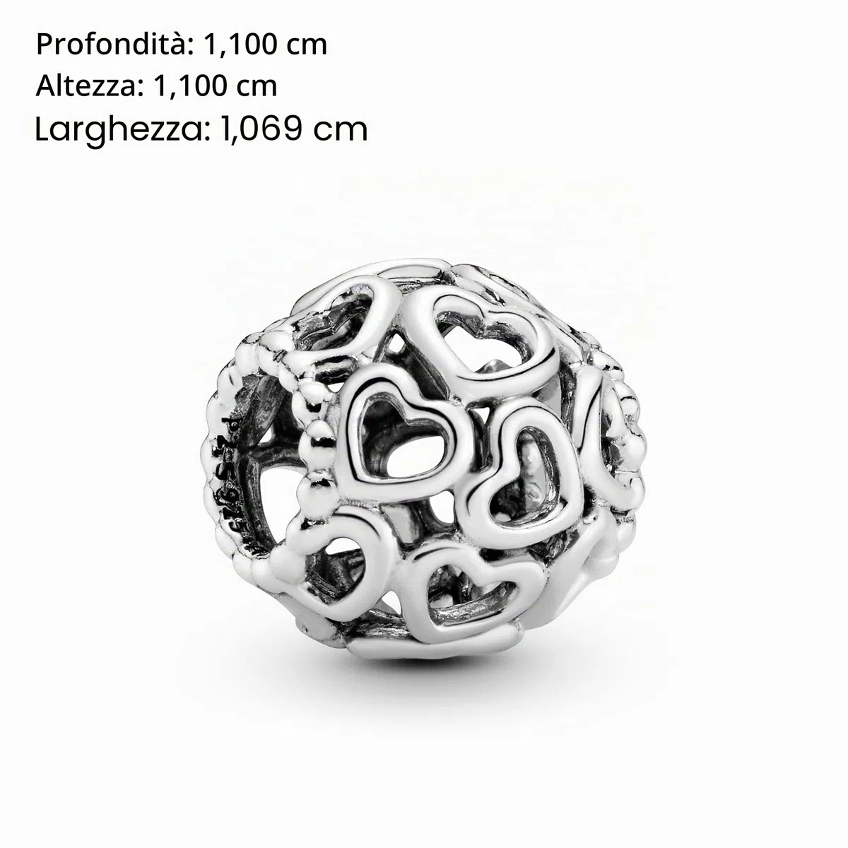 PANDORA - Charm cuori con lavorazione openwork