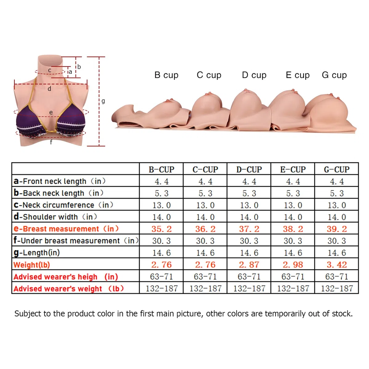 Forme del seno in silicone per crossdresser e cosplayer, supporto realistico per mastectomia, coppa E con imbottitura in cotone