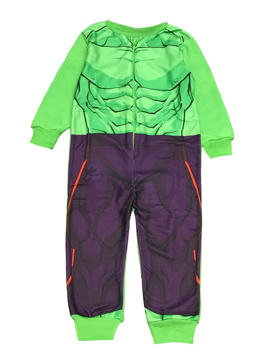 Marvel Incredible Hulk - Tutina in pile per bambini, colore: verde, 2-6 anni