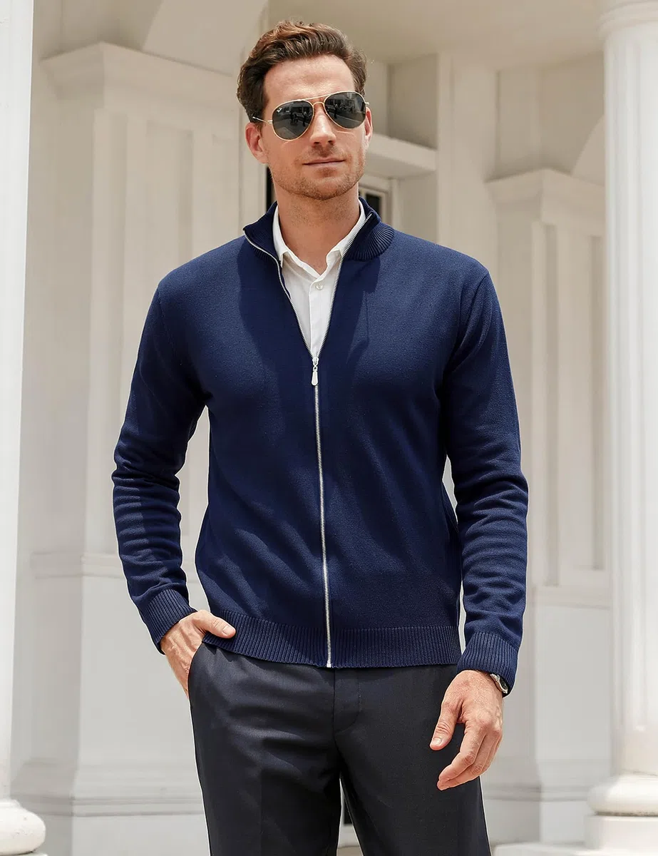 iClosam Maglione Uomo Invernali Pullover Giacca in Maglia Maglione con Zip Maglioncino Pullover Invernale Tenere Caldo