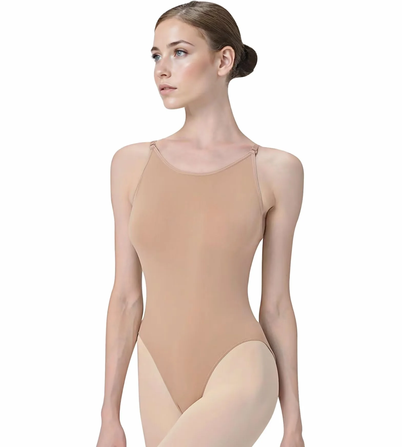 Balletto Body da Danza Classica con Spalline Regolabili Color Carne Camisole Body Danza per Donna